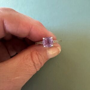 Womens lavender amethyst ring 925 sterling silver.